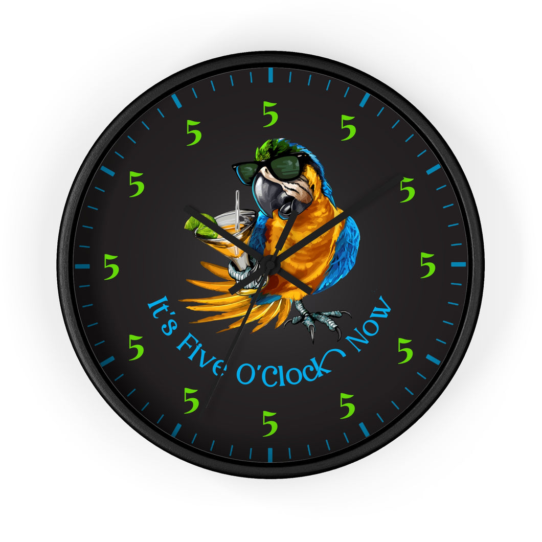 IT'S FIVE O'CLOCK NOW - Party Parrot Tequila Drinking Clock