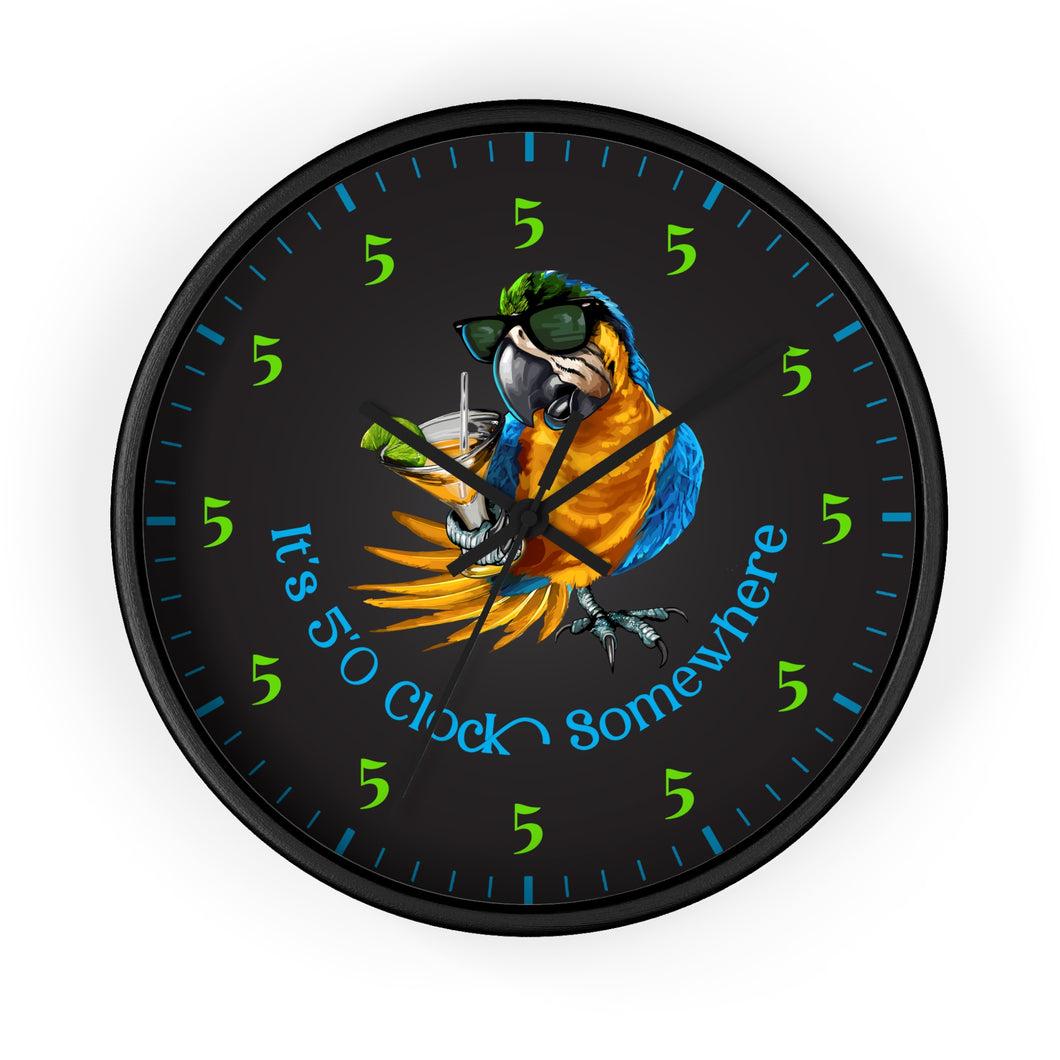 It's Five O'Clock Somewhere - Party Parrot Tequila Drinking Clock