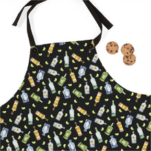 Load image into Gallery viewer, Tequila Bottle Pattern Black Apron