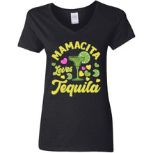 Load image into Gallery viewer, Mamacita Loves Tequila Ladies Party Time V-Neck T-Shirt
