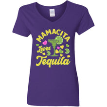Load image into Gallery viewer, Mamacita Loves Tequila Ladies Party Time V-Neck T-Shirt
