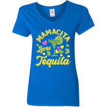 Load image into Gallery viewer, Mamacita Loves Tequila Ladies Party Time V-Neck T-Shirt