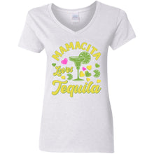 Load image into Gallery viewer, Mamacita Loves Tequila Ladies Party Time V-Neck T-Shirt