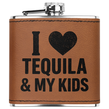 Load image into Gallery viewer, I_Love_Tequila__My_Kids_Flask_Lt_Brown_Main_Mockup.png