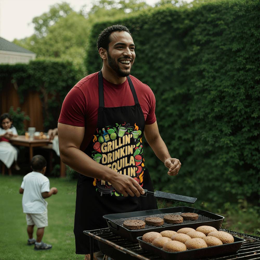 Grillin Drinking Tequila N' Chillin" BBQ / Cooking Premium Apron