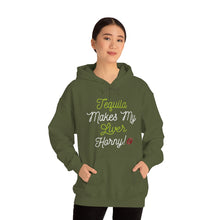 Load image into Gallery viewer, Tequila Makes My Liver Horny Unisex Drinking Hoodie