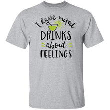 Load image into Gallery viewer, I Have Mixed Drinks About Feelings Unisex Party Drinking Tee