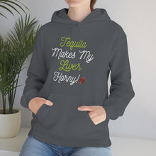 Load image into Gallery viewer, Tequila Makes My Liver Horny Unisex Drinking Hoodie