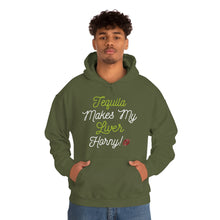 Load image into Gallery viewer, Tequila Makes My Liver Horny Unisex Drinking Hoodie