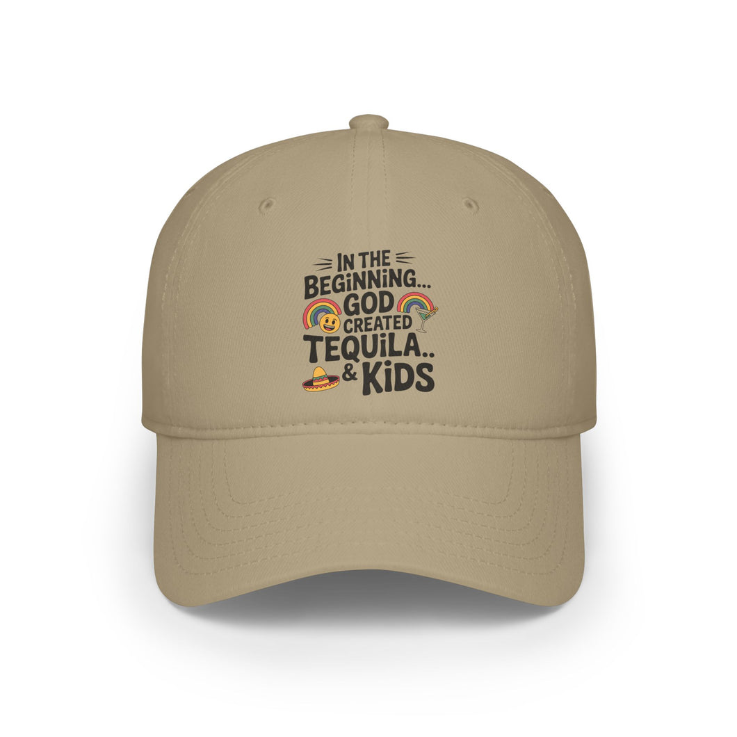 In the Beginning God Created Tequila & Kids - Fathers Day Baseball Cap