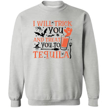 Load image into Gallery viewer, I WILL TRICK YOU AND TREAT YOU TO TEQUILA - Halloween Party Drinking Crew Sweatshirt
