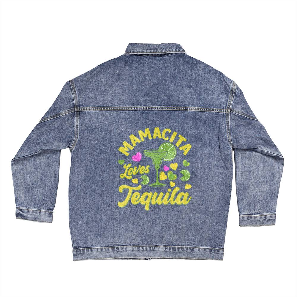 MAMACITA Loves Tequila ❤️❤️ Oversized Women's Denim Jacket