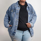 MAMACITA Loves Tequila ❤️❤️ Oversized Women's Denim Jacket