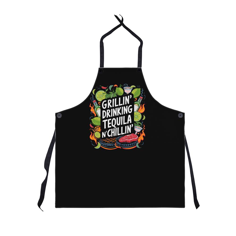 Grillin Drinking Tequila N' Chillin" BBQ / Cooking Premium Apron