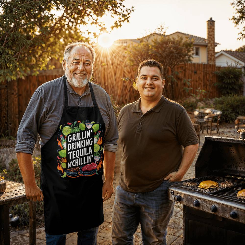 Grillin Drinking Tequila N' Chillin" BBQ / Cooking Premium Apron